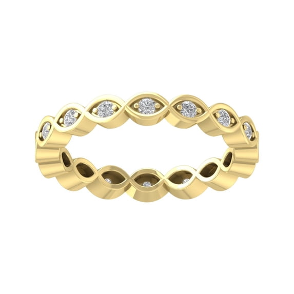 Araiya 10K Yellow Gold Diamond Stackable Eternity Band Ring (1/4 cttw, I-J Color, I2-I3 Clarity), Size 9.5