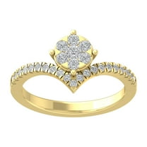 Araiya 10K Yellow Gold Diamond V Shape Wedding Ring (1/2 cttw, I-J Color, I2-I3 Clarity), Size 7