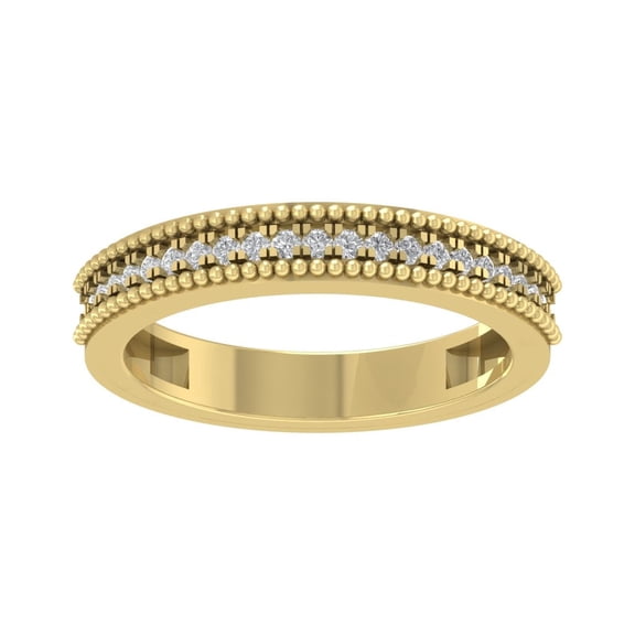 Araiya 10K Yellow Gold Diamond Wedding Band Ring for Women (1/6 cttw, I-J Color, I2-I3 Clarity), Size 6.5