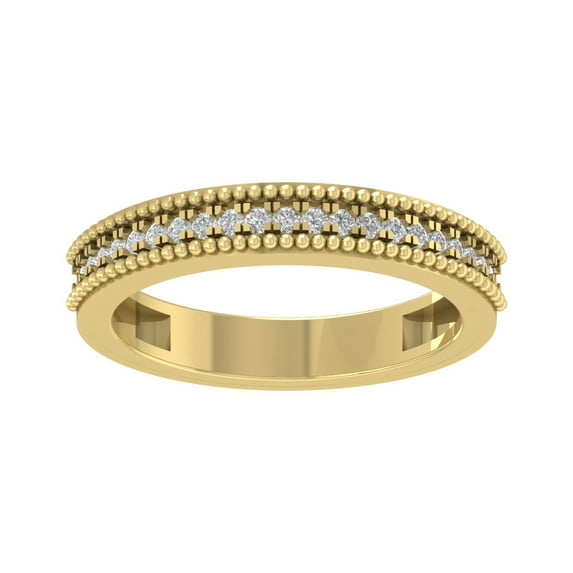 Araiya 10K Yellow Gold Diamond Wedding Band Ring for Women (1/6 cttw, I-J Color, I2-I3 Clarity), Size 7.5