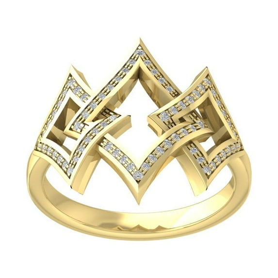 Araiya 10K Yellow Gold Diamond&nbsp;Geometric Shape Band Ring (1/5 cttw, I-J Color, I2-I3 Clarity), Size 9.5