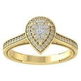 thumbnail image 1 of Araiya 10K Yellow Gold Pear Shape Halo Diamond Ring for Women (3/8 cttw, I-J Color, I2-I3 Clarity), Size 5, 1 of 3