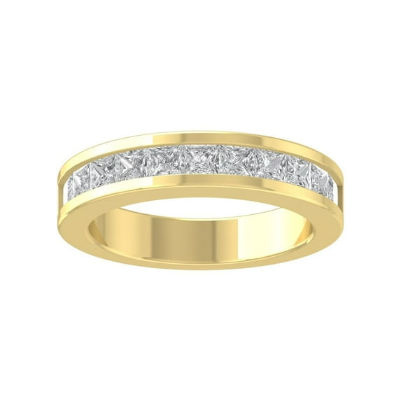 Araiya 10K Yellow Gold Princess-shape Diamond Wedding Band Ring (1 1/2 cttw, I-J Color, I2-I3 Clarity), Size 6.5
