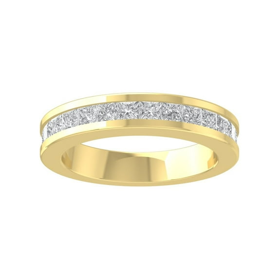 Araiya 10K Yellow Gold Princess-shape Diamond Wedding Band Ring (1 1/2 cttw, I-J Color, I2-I3 Clarity), Size 6