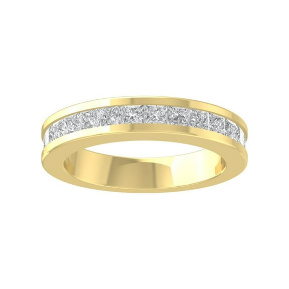 Araiya 10K Yellow Gold Princess-shape Diamond Wedding Band Ring (1 1/2 cttw, I-J Color, I2-I3 Clarity), Size 8