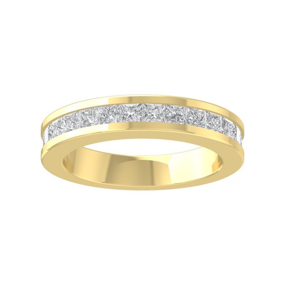 Araiya 10K Yellow Gold Princess-shape Diamond Wedding Band Ring (1 1/2 cttw, I-J Color, I2-I3 Clarity), Size 9