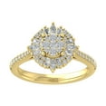 thumbnail image 1 of Araiya 10K Yellow Gold Round Baguette and Marquise Diamond Halo Ring (3/4 cttw, I-J Color, I2-I3 Clarity), Size 6, 1 of 1