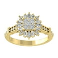 thumbnail image 1 of Araiya 10K Yellow Gold Round Baguette and Marquise Diamond Halo Ring (3/4 cttw, I-J Color, I2-I3 Clarity), Size 7.5, 1 of 1