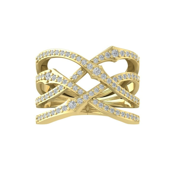 Araiya 10K Yellow Gold Round Diamond Fashion Band Ring (3/4 cttw, I-J Color, I2-I3 Clarity), Size 9