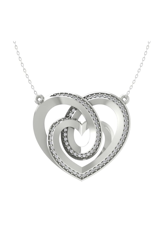 10K Yellow Gold Round Diamond Heart Pendant with Gold Plated Silver Chain Necklace (1/2 cttw, I-J Color, I2-I3 Clarity), 18"