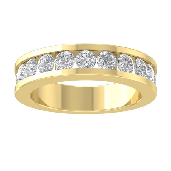 Araiya 10K Yellow Gold Round Diamond Wedding Band Ring (1 1/2 cttw, I-J Color, I2-I3 Clarity), Size 9