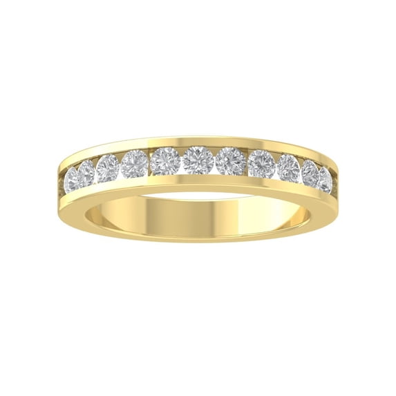 Araiya 10K Yellow Gold Round Diamond Wedding Band Ring (3/4 cttw, I-J Color, I2-I3 Clarity), Size 7