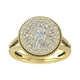 thumbnail image 1 of Araiya 10K Yellow Gold Round and Baguette Cluster Diamond Ring (1 1/4 cttw, I-J Color, I2-I3 Clarity), Size 6, 1 of 1