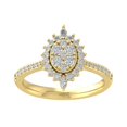 thumbnail image 1 of Araiya 10K Yellow Gold Round and Marquise Diamond Halo Pear Shape Ring (5/8 cttw, I-J Color, I2-I3 Clarity), Size 7, 1 of 1