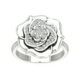 thumbnail image 1 of Araiya 14K White Gold Cluster Diamond Rose Flower Ring (1/2 cttw, I-J Color, I2-I3 Clarity), Size 6, 1 of 1