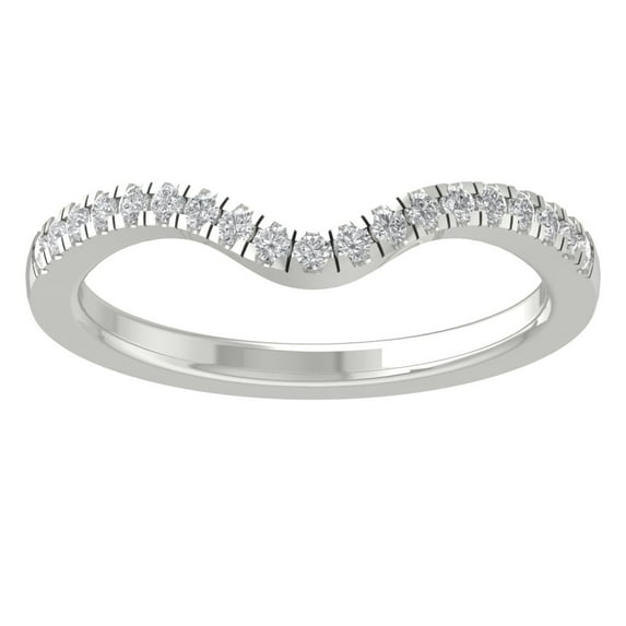 Araiya 14K White Gold Diamond Band Ring for Women (1/4 cttw, I-J Color, I2-I3 Clarity), Size 6.5