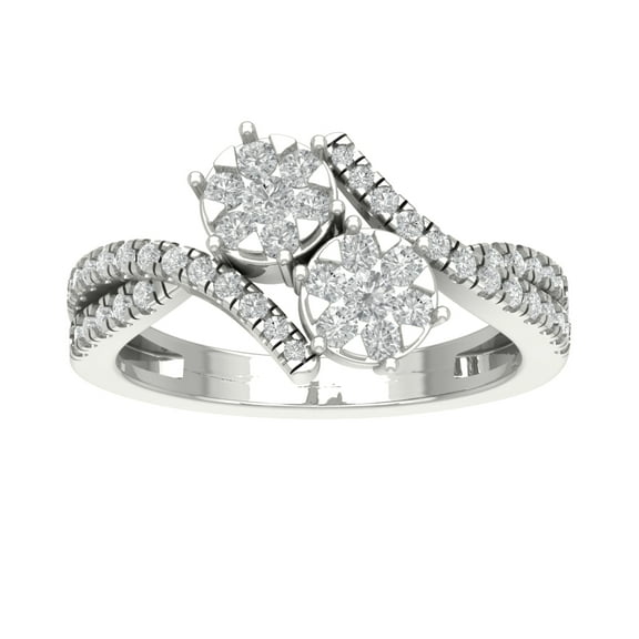 Araiya 14K White Gold Diamond Bypass Band Ring (3/4 cttw, I-J Color, I2-I3 Clarity), Size 7