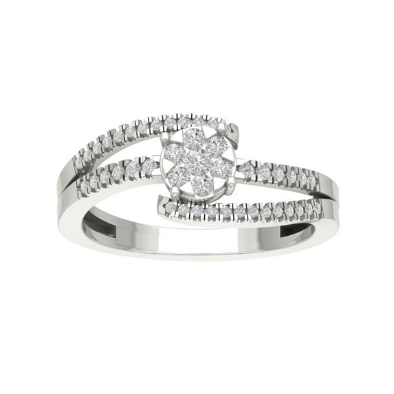 Araiya 14K White Gold Diamond Bypass Ring (1/3 cttw, I-J Color, I2-I3 Clarity), Size 5.5