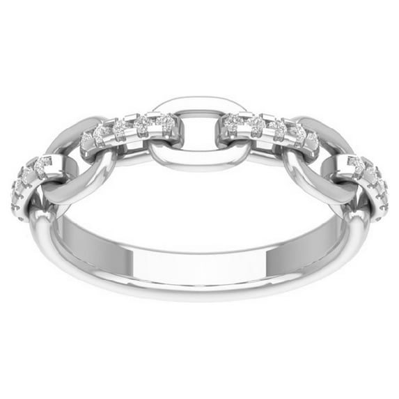 Araiya 14K White Gold Diamond Chain Link Band Ring (1/5 cttw, I-J Color, I2-I3 Clarity), Size 8