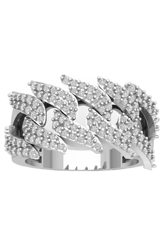 14K White Gold Diamond Chain Link Band Ring for Women (1 1/4 cttw, I-J Color, I2-I3 Clarity), Size 5.5