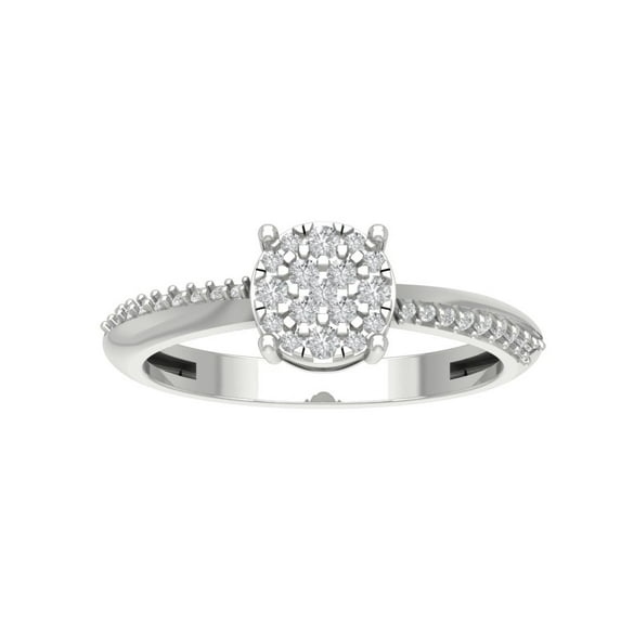 Araiya 14K White Gold Diamond Cluster Band Ring (1/3 cttw, I-J Color, I2-I3 Clarity), Size 8.5