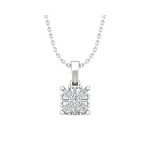 Araiya 14K White Gold Diamond Cluster Pendant with Sterling Silver Chain Necklace (1/3 cttw, I-J Color, I2-I3 Clarity), 18"