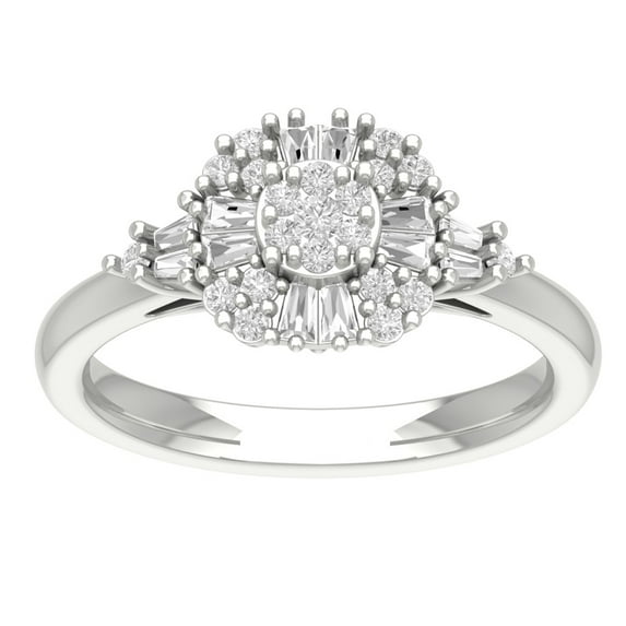 Araiya 14K White Gold Diamond Cluster Ring (5/8 cttw, I-J Color, I2-I3 Clarity), Size 5.5