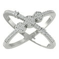 thumbnail image 1 of Araiya 14K White Gold Diamond Criss Cross Band Ring for Women (1/3 cttw, I-J Color, I2-I3 Clarity), Size 5.5, 1 of 3