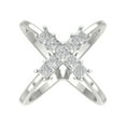 thumbnail image 1 of Araiya 14K White Gold Diamond Criss Cross X Ring for Women (1 1/2 cttw, I-J Color, I2-I3 Clarity), Size 7, 1 of 3