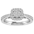 thumbnail image 1 of Araiya 14K White Gold Diamond Halo Ring (1/2 cttw, I-J Color, I2-I3 Clarity), Size 9, 1 of 1