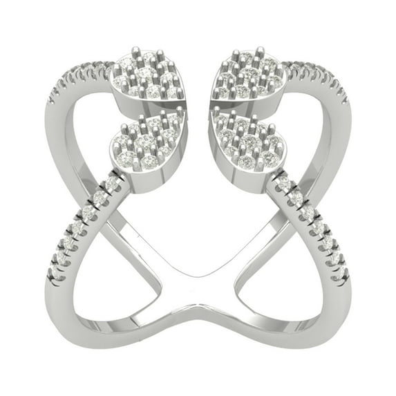 Araiya 14K White Gold Diamond Open Band Ring (1/2 cttw, I-J Color, I2-I3 Clarity), Size 7