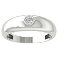 thumbnail image 1 of Araiya 14K White Gold Diamond Solitaire Mens Band Ring for Women (1/10 cttw, I-J Color, I2-I3 Clarity), Size 6, 1 of 3