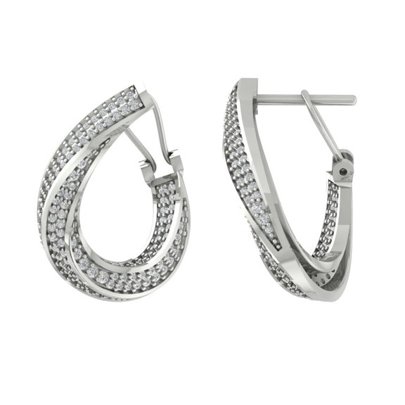 Araiya 14K White Gold Diamond Stud Earrings (3/4 cttw, I-J Color, I2-I3 Clarity)