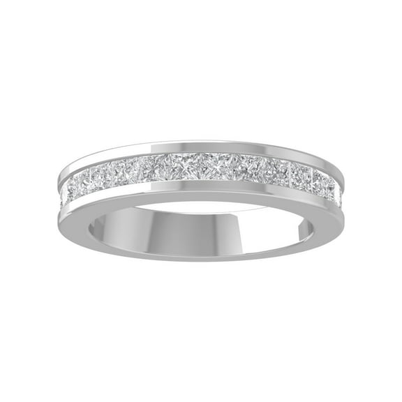 Araiya 14K White Gold Princess-shape Diamond Wedding Band Ring (1 1/2 cttw, I-J Color, I2-I3 Clarity), Size 10