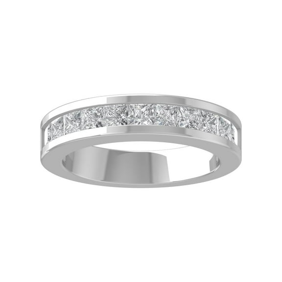 Araiya 14K White Gold Princess-shape Diamond Wedding Band Ring (1 1/2 cttw, I-J Color, I2-I3 Clarity), Size 10