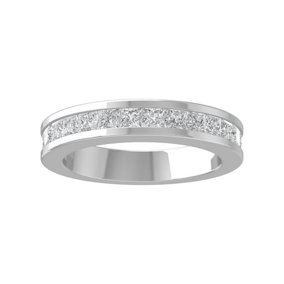 Araiya 14K White Gold Princess-shape Diamond Wedding Band Ring (1 1/2 cttw, I-J Color, I2-I3 Clarity), Size 5