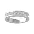 thumbnail image 1 of Araiya 14K White Gold Princess-shape Diamond Wedding Band Ring (1 cttw, I-J Color, I2-I3 Clarity), Size 8, 1 of 4