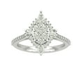 thumbnail image 1 of Araiya 14K White Gold Round Baguette and Marquise Diamond Halo Ring (1 cttw, I-J Color, I2-I3 Clarity), Size 8, 1 of 1