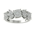 thumbnail image 1 of Araiya 14K White Gold Round Cluster Diamond Engagement Ring (1 cttw, I-J Color, I2-I3 Clarity), Size 8.5, 1 of 4