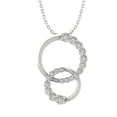 thumbnail image 1 of Araiya 14K White Gold Round Diamond Circle Pendant with Sterling Silver Chain Necklace (1/2 cttw, I-J Color, I2-I3 Clarity), 18", 1 of 3