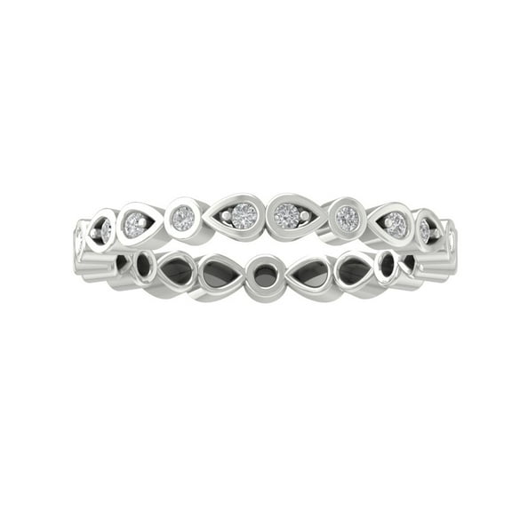 Araiya 14K White Gold Round Diamond Eternity Band Ring (3/8 cttw, I-J Color, I2-I3 Clarity), Size 10