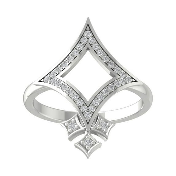 Araiya 14K White Gold Round Diamond Fashion Band Ring (1/5 cttw, I-J Color, I2-I3 Clarity), Size 7.5