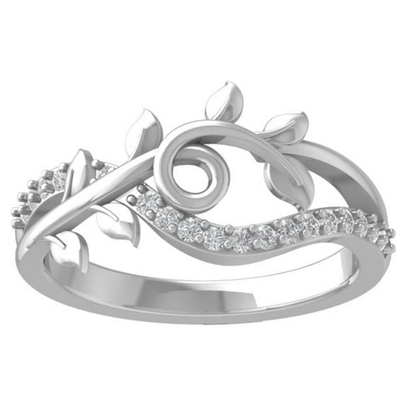 Araiya 14K White Gold Round Diamond Fashion Band Ring (1/5 cttw, I-J Color, I2-I3 Clarity), Size 7.5