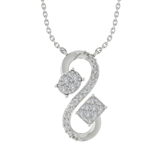Araiya 14K White Gold Round Diamond Infinite Pendant with Sterling Silver Chain Necklace (1/2 cttw, I-J Color, I2-I3 Clarity), 18"