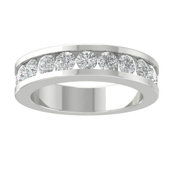 Araiya 14K White Gold Round Diamond Wedding Band Ring (1 1/2 cttw, I-J Color, I2-I3 Clarity), Size 10