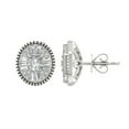 thumbnail image 1 of Araiya 14K White Gold Round and Baguette Diamond Stud Earrings for Women (3/4 cttw, I-J Color, I2-I3 Clarity), 1 of 1