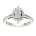 thumbnail image 1 of Araiya 14K White Gold Round and Marquise Diamond Halo Pear Shape Ring (5/8 cttw, I-J Color, I2-I3 Clarity), Size 8, 1 of 1