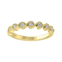 Araiya 14K Yellow Gold Diamond 7-Stone Band Ring (1/5 cttw, I-J Color, I2-I3 Clarity), Size 6