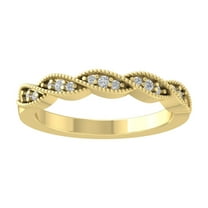 Araiya 14K Yellow Gold Diamond Band Ring (1/10 cttw, I-J Color, I2-I3 Clarity), Size 6