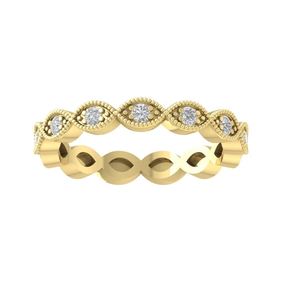 Araiya 14K Yellow Gold Diamond Band Ring (1/6 cttw, I-J Color, I2-I3 Clarity), Size 7.5
